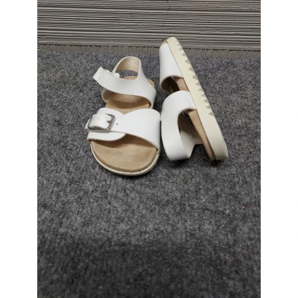 Cat & Jack Toddler Sandals 5 White Adjustable Buckle Strap Open Toe Outdoor